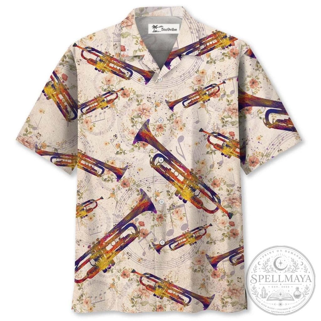 Vintage Flower Trumpet Unisex Hawaiian Shirt For Men and Women 16 Vintage Flower Trumpet Unisex Hawaiian Shirt For Men and Women