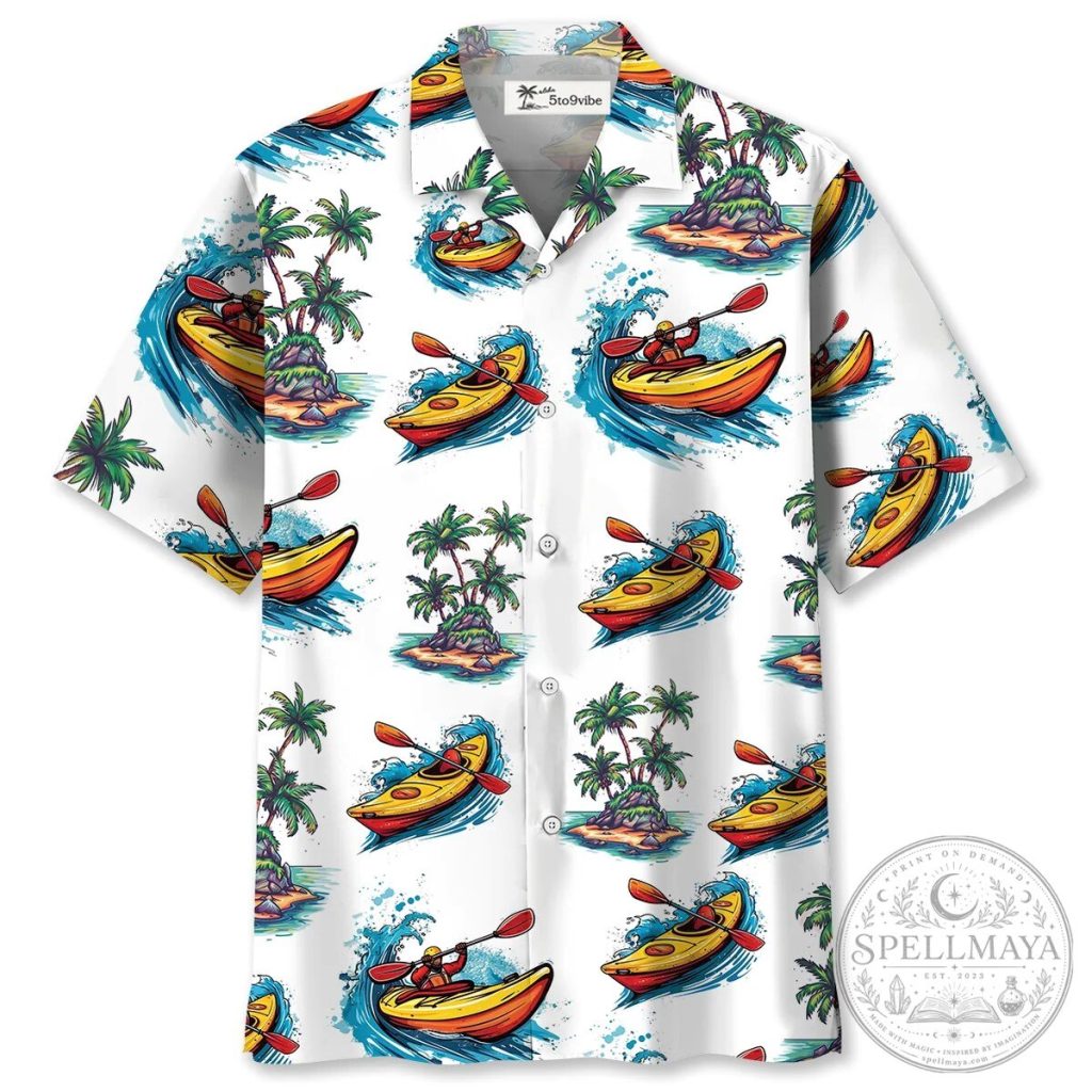 Kayaking Tropical Palm Tree Unisex Hawaiian Shirt For Men and Women 6 Kayaking Tropical Palm Tree Unisex Hawaiian Shirt For Men and Women