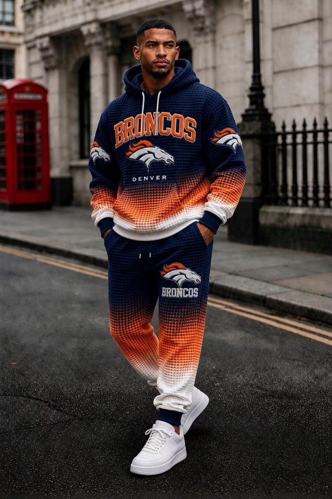 Gradient Waffle Knit Hoodie and Jogger Set for Denver Broncos Football Fans 27 Gradient Waffle Knit Hoodie and Jogger Set for Denver Broncos Football Fans