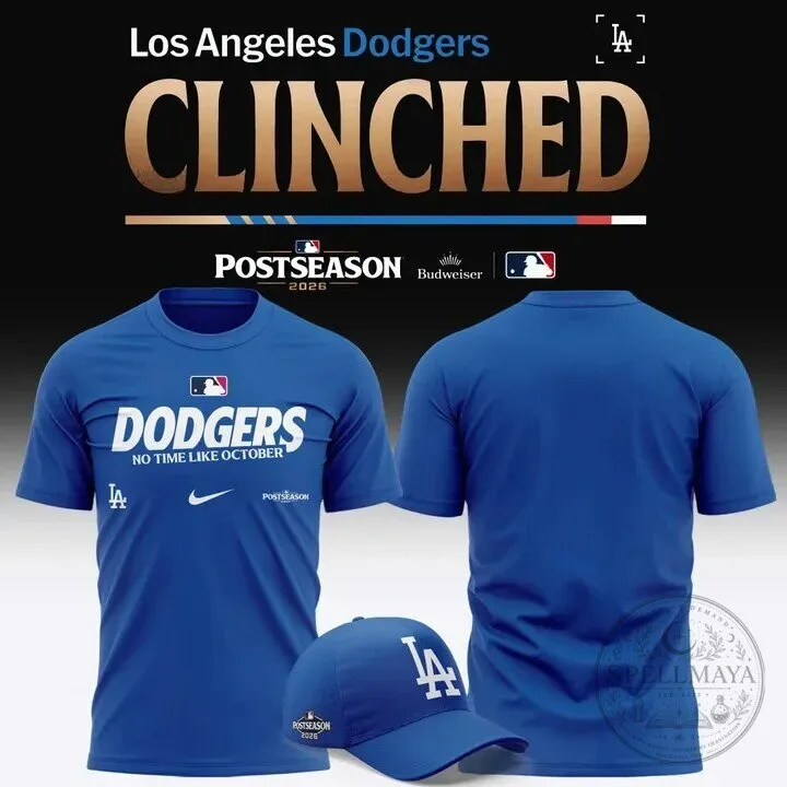 Los Angeles Dodgers Clinched 2026 Postseason Royal Blue Short Sleeve T-Shirt