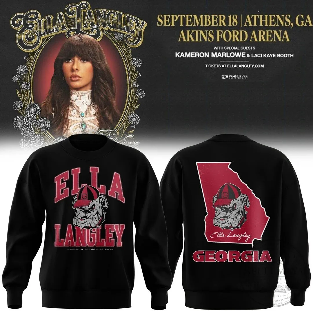 Ella Langley Georgia Bulldogs The Dandelion Tour 2026 Concert Sweatshirt