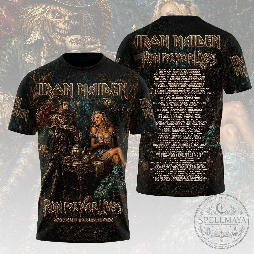 Graphic T-Shirt for the Iron Maiden Run For Your Lives World Tour 2026 5 Graphic T-Shirt for the Iron Maiden Run For Your Lives World Tour 2026