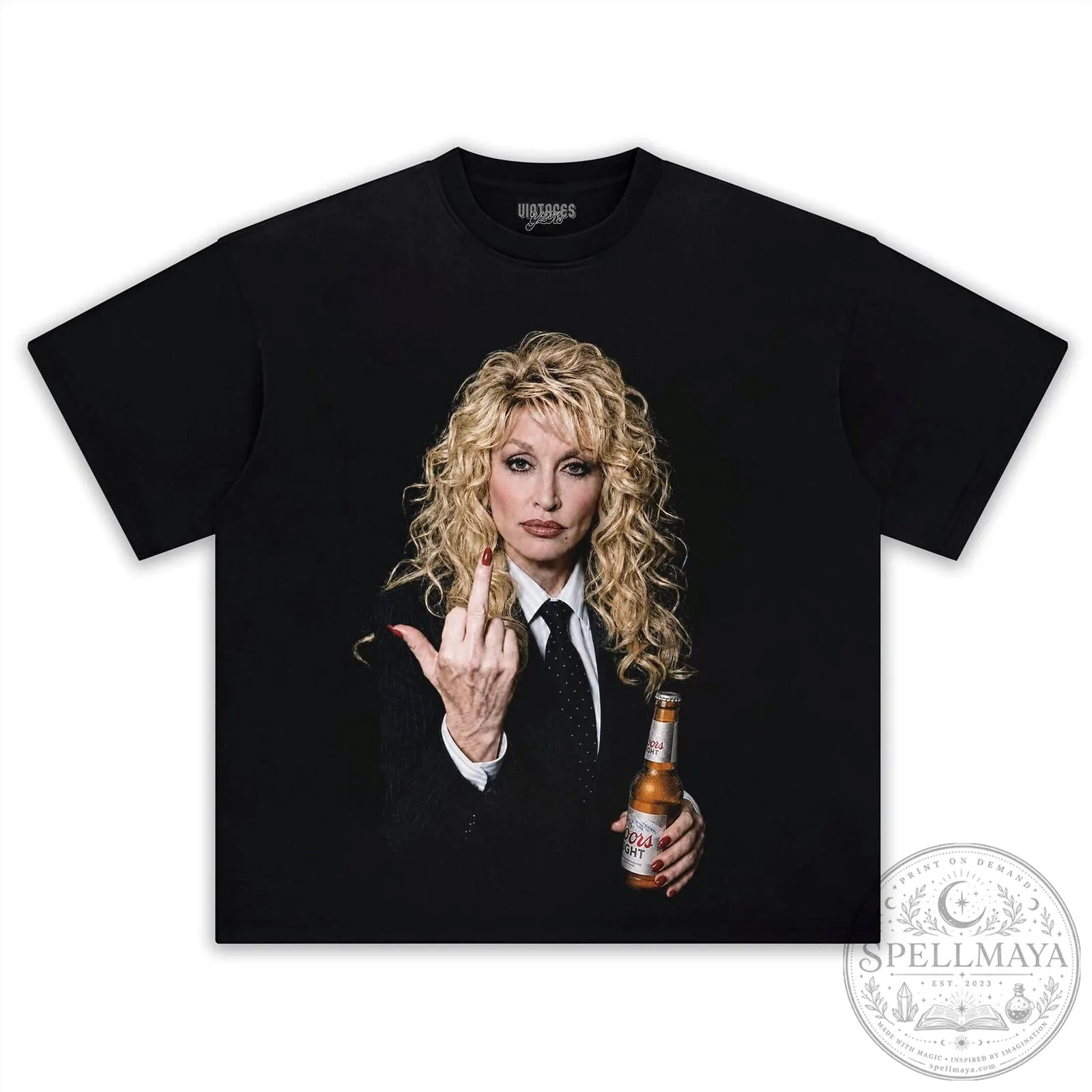 Dolly Parton Flipping The Bird Middle Finger Funny T-Shirt