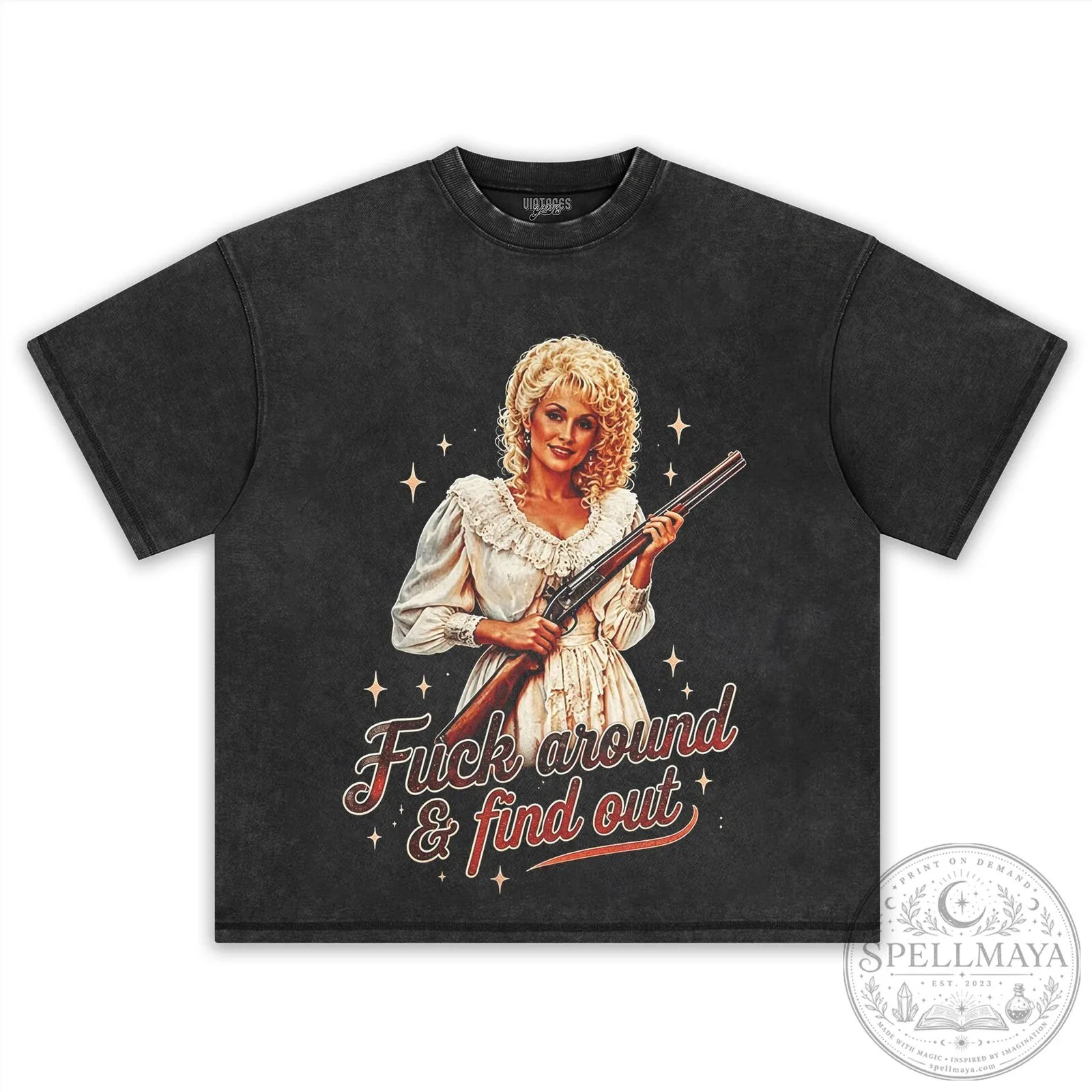 Dolly Parton Country Music Star with Shotgun Graphic Black T-Shirt 12 Dolly Parton Country Music Star with Shotgun Graphic Black T-Shirt