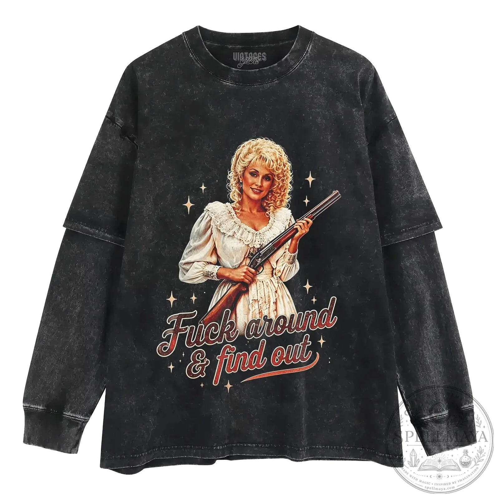 Dolly Parton Country Music Star with Shotgun Graphic Black T-Shirt 14 Dolly Parton Country Music Star with Shotgun Graphic Black T-Shirt