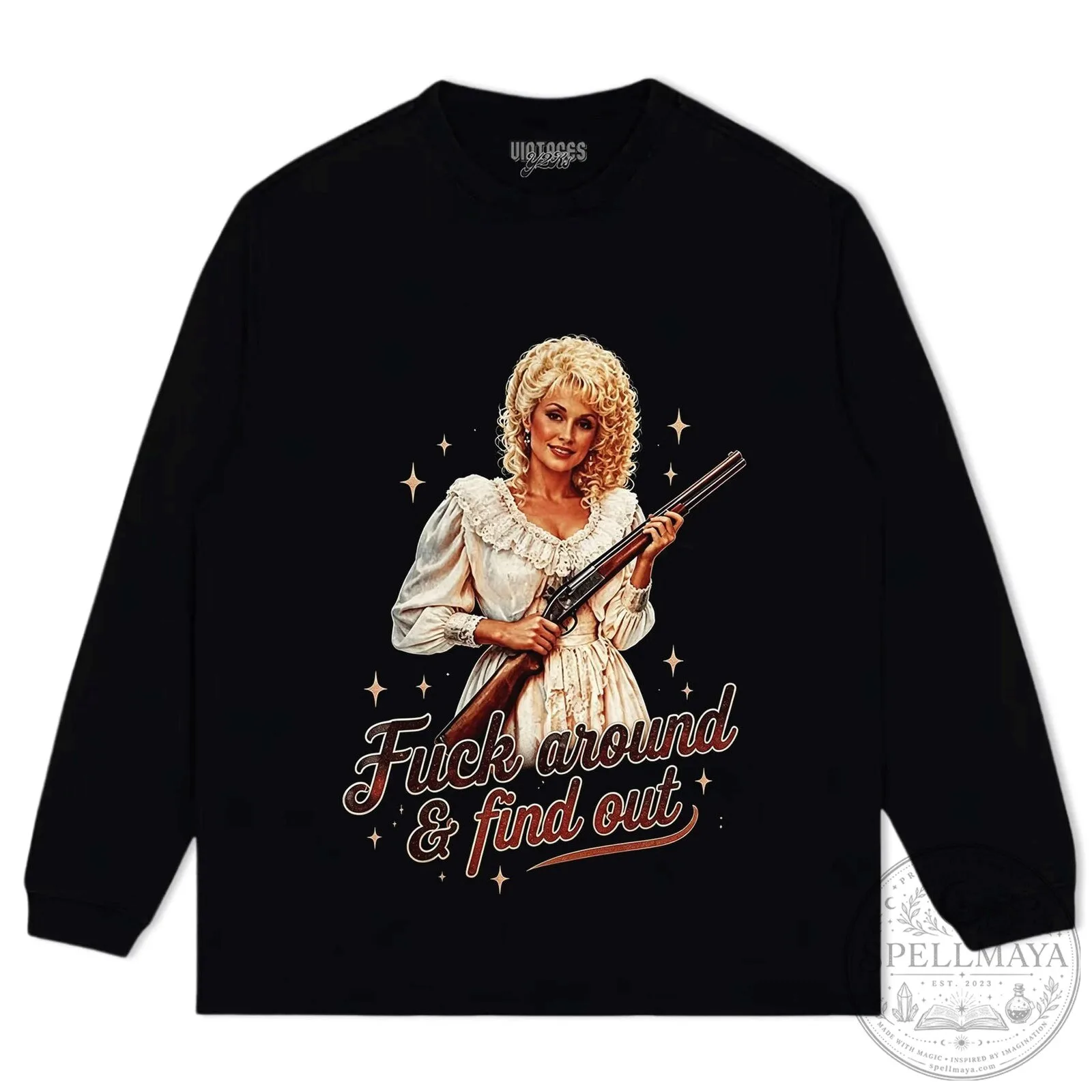 Dolly Parton Country Music Star with Shotgun Graphic Black T-Shirt 15 Dolly Parton Country Music Star with Shotgun Graphic Black T-Shirt