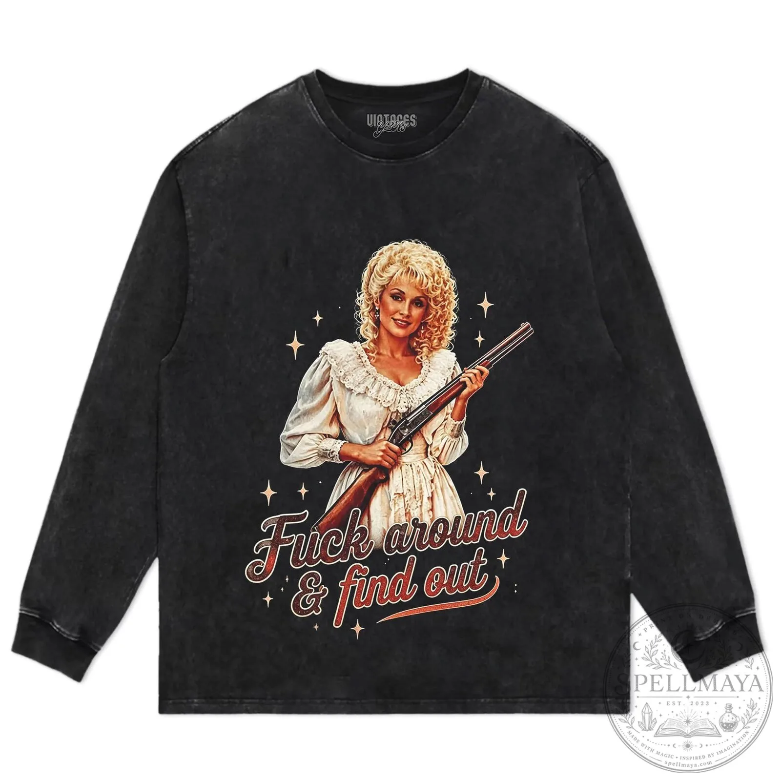 Dolly Parton Country Music Star with Shotgun Graphic Black T-Shirt 16 Dolly Parton Country Music Star with Shotgun Graphic Black T-Shirt