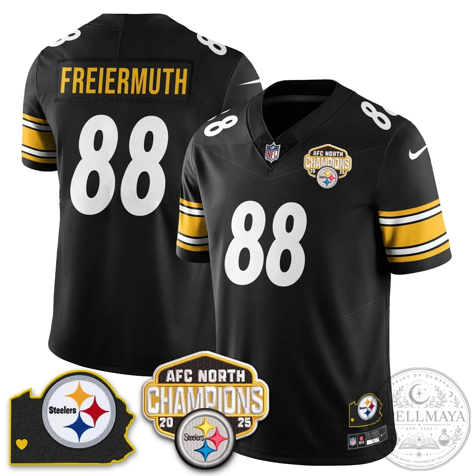 Pittsburgh Steelers Pat Freiermuth 88 Jersey - AFC North Champions Edition