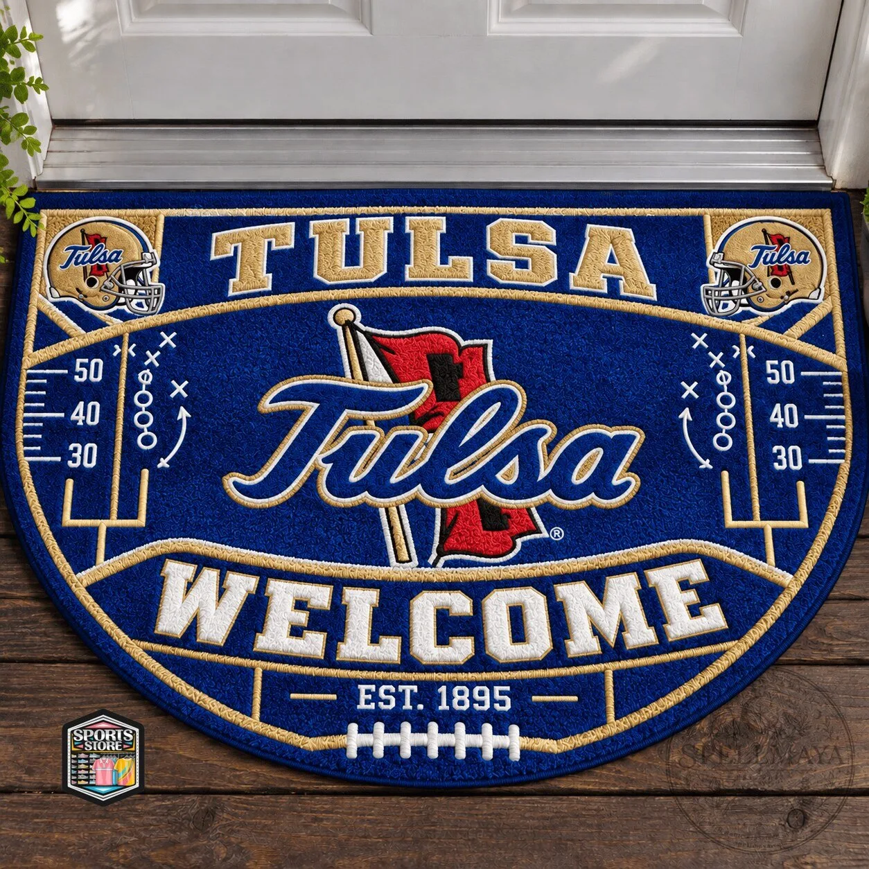 Tulsa Golden Hurricane Football Welcome Est. 1895 Doormat