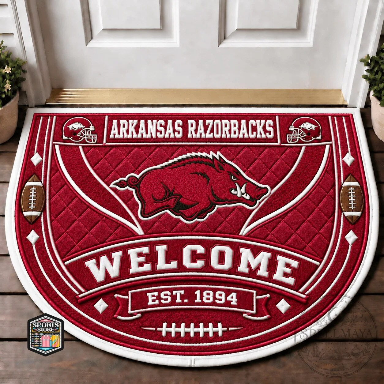 Arkansas Razorbacks Welcome Est. 1894 Football Team Doormat