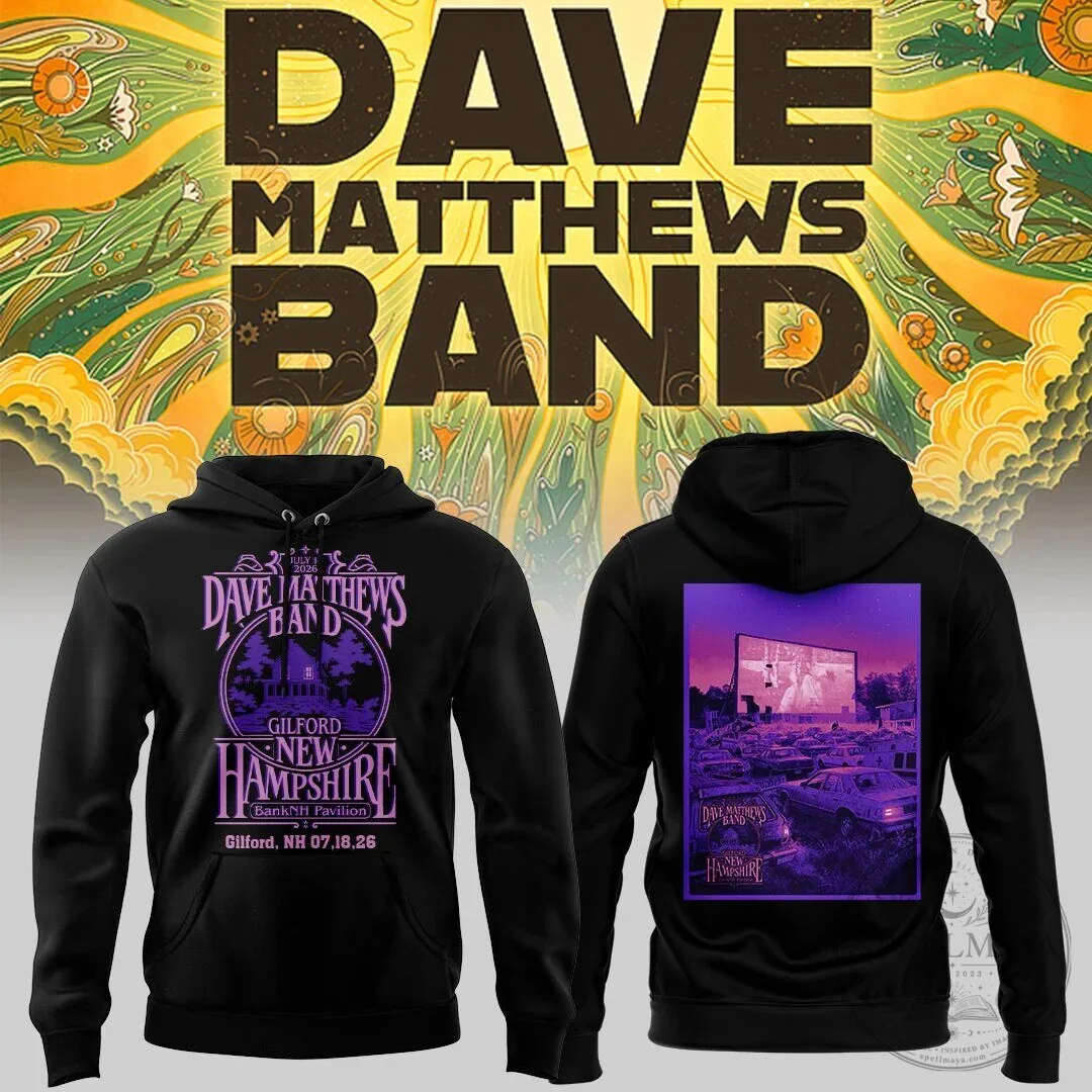 Dave Matthews Band Gilford New Hampshire Summer Tour 2026 Black Hoodie