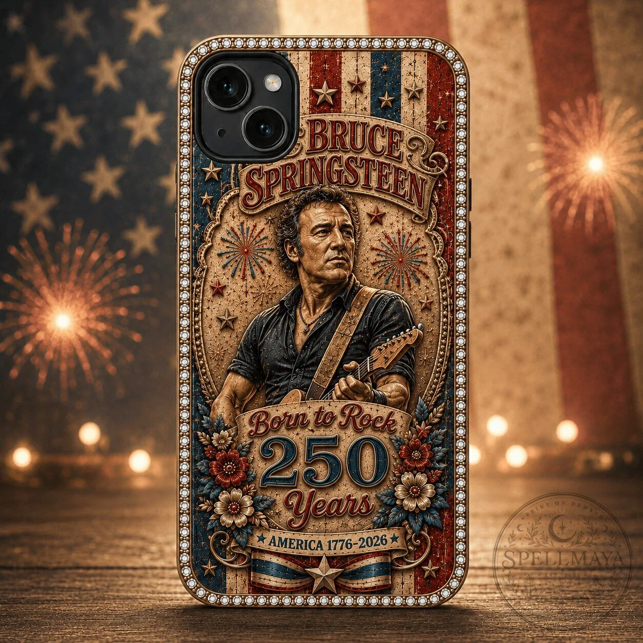 Bruce Springsteen Born To Rock 250 Years America 1776-2026 Phone Case