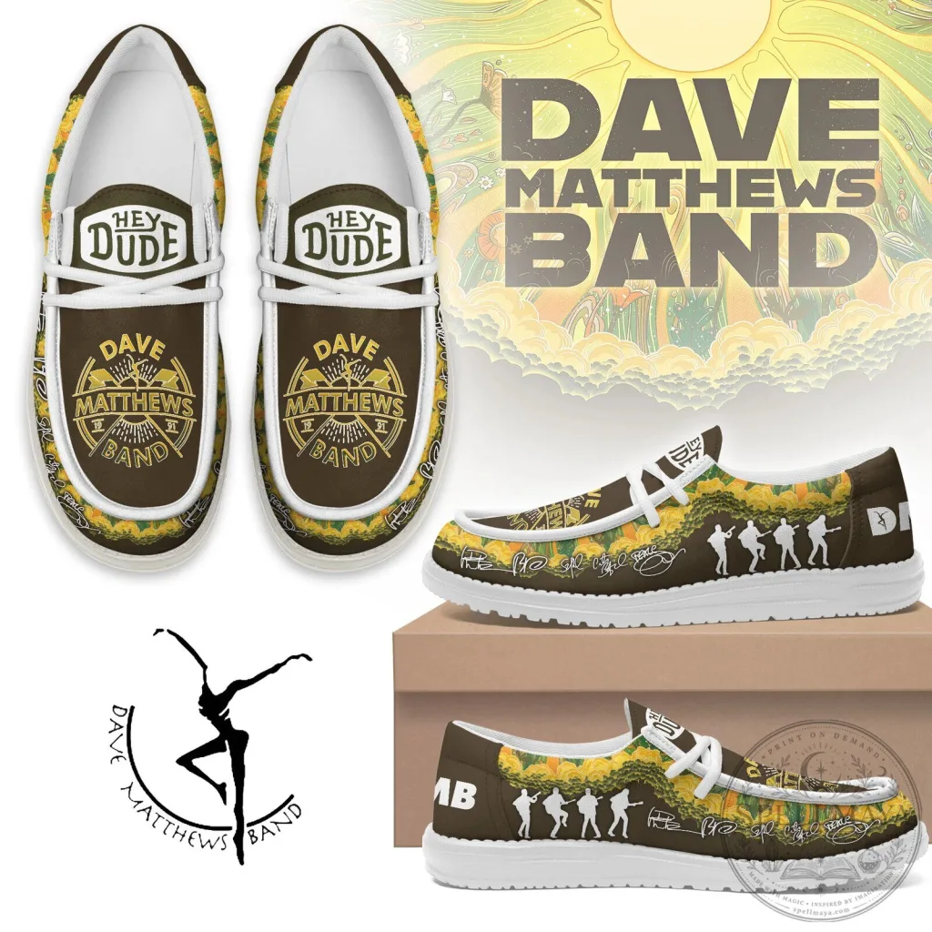 Dave Matthews Band Sunburst Floral Silhouette Loafer Shoes Dave Matthews Band Sunburst Floral Silhouette Loafer Shoes