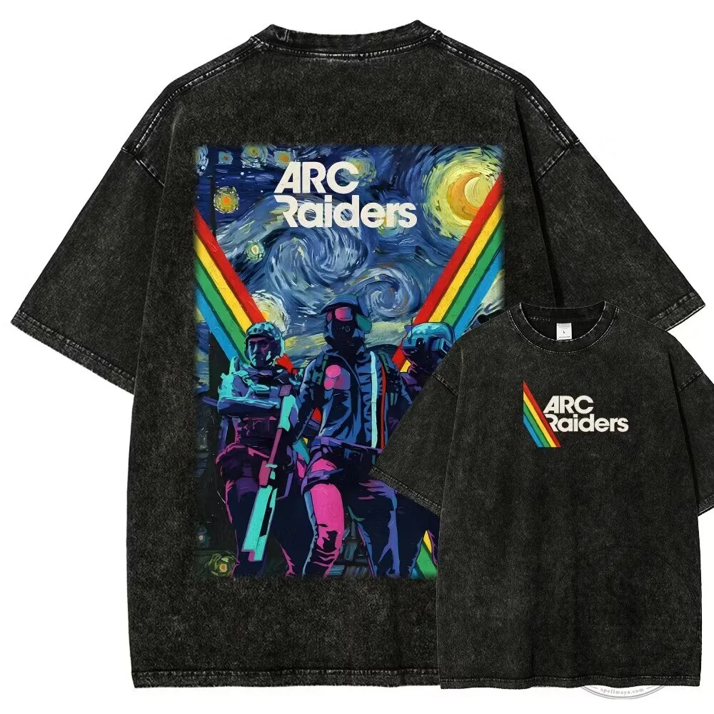 ARC Raiders Starry Night Video Game Washed T-Shirt