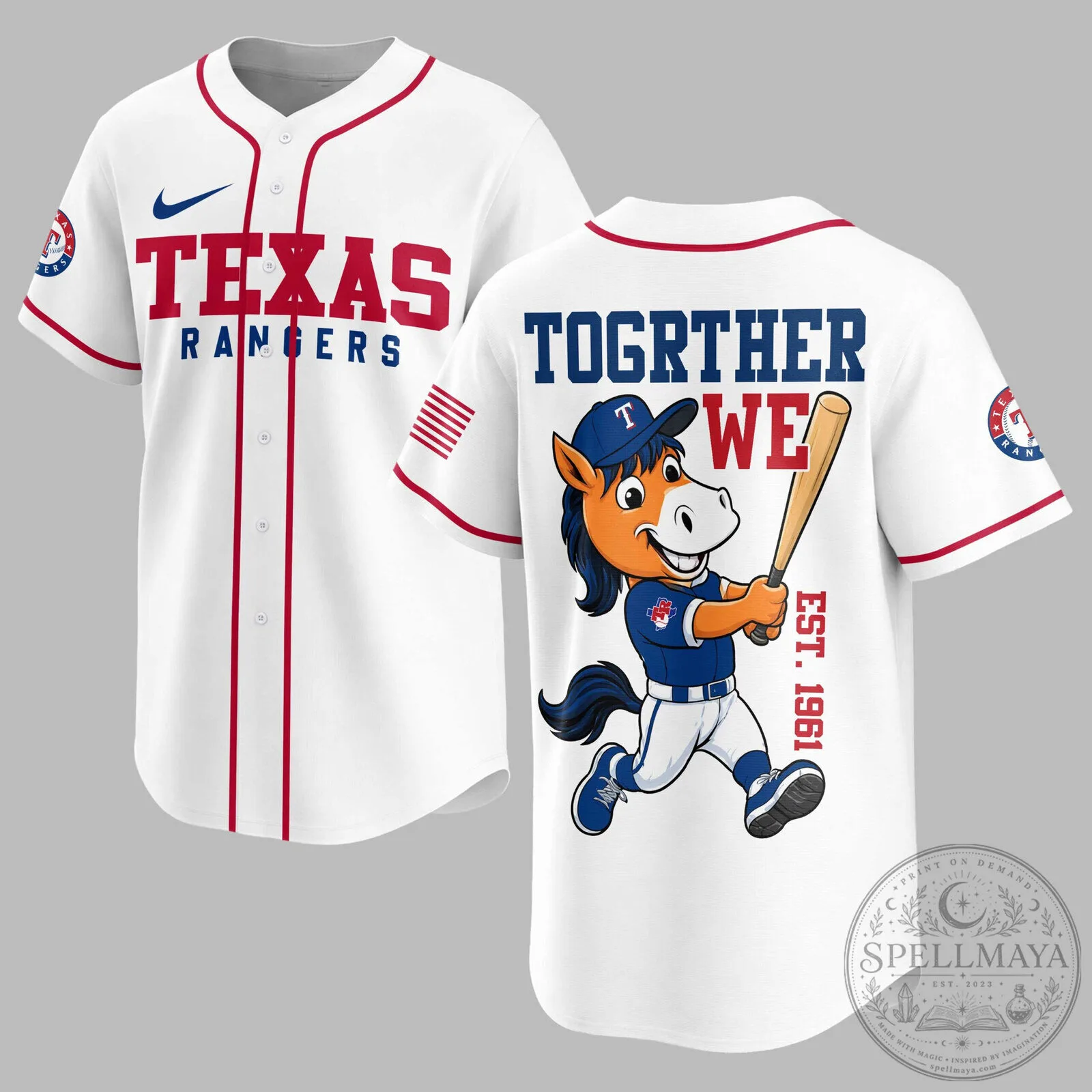 Texas Rangers Baseball Mascot Together We Stand Jersey