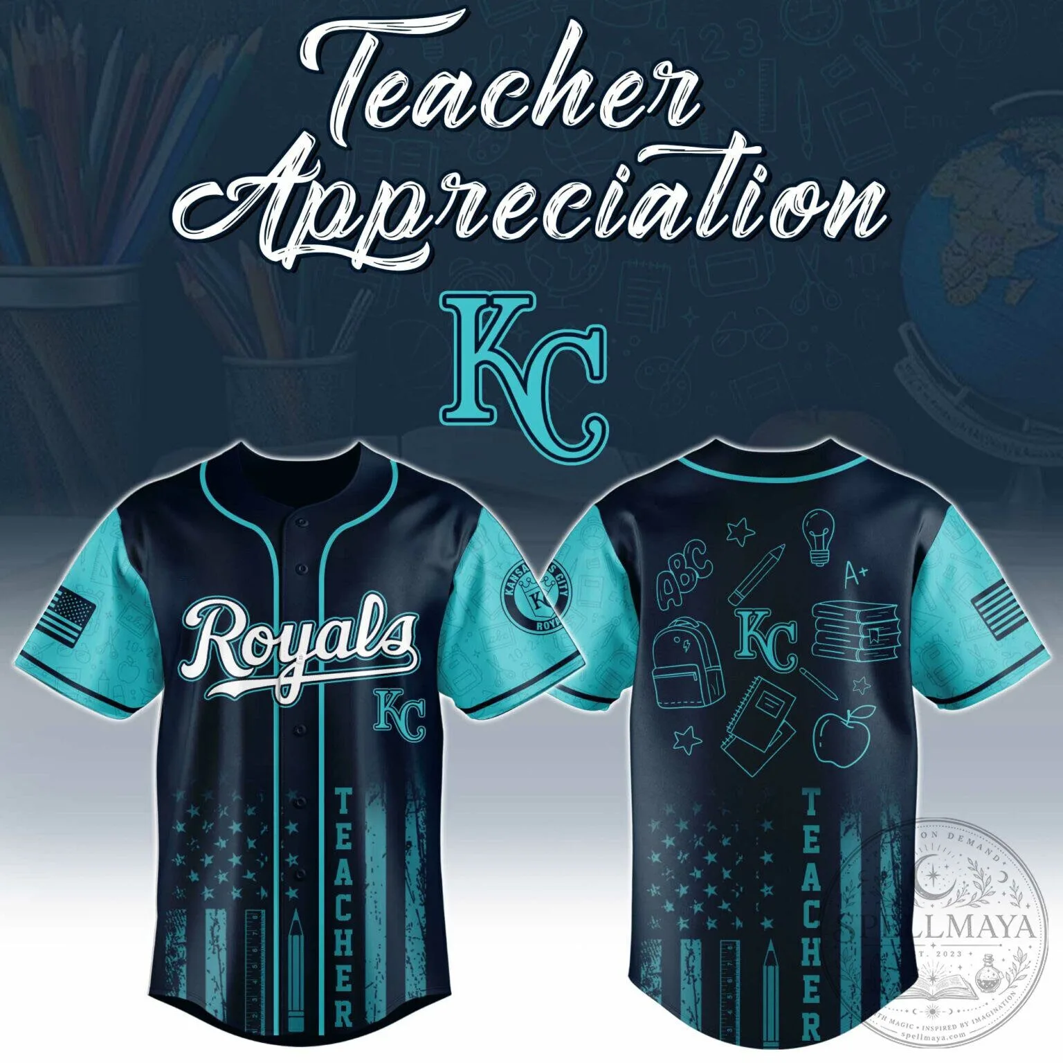 Kansas City Royals Baseball Teacher Appreciation Special Edition Baseball Jersey