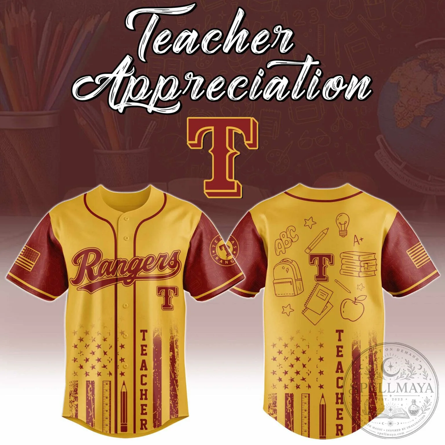 Texas Rangers Baseball Teacher Appreciation Day Jersey