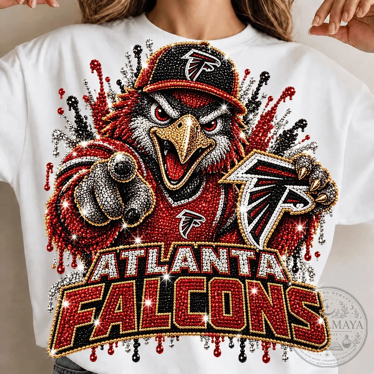 Atlanta Falcons Sparkle Mascot NFL Football Team Fan T-Shirt