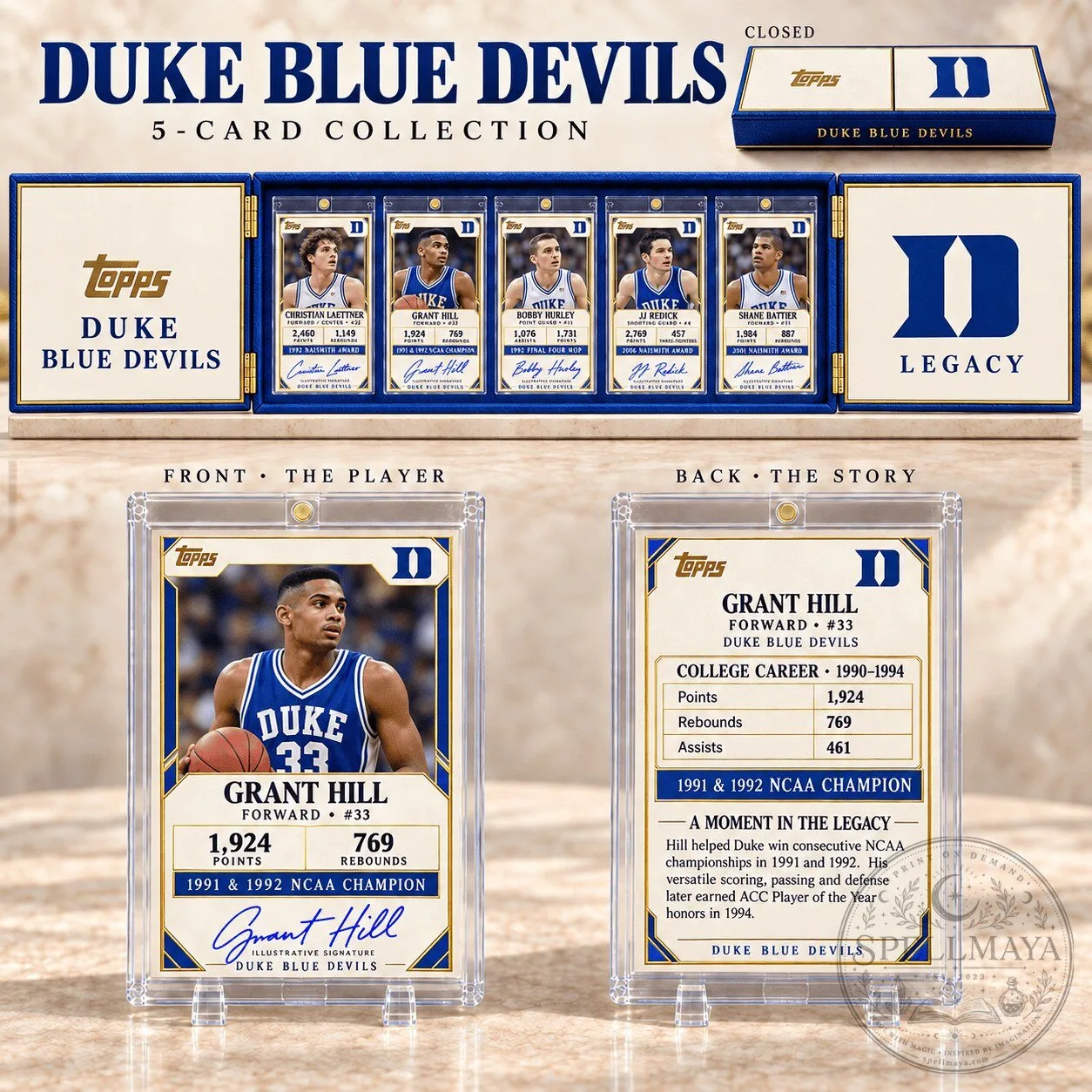 Duke Blue Devils Grant Hill Topps 5-Card Collection Premium Box Set