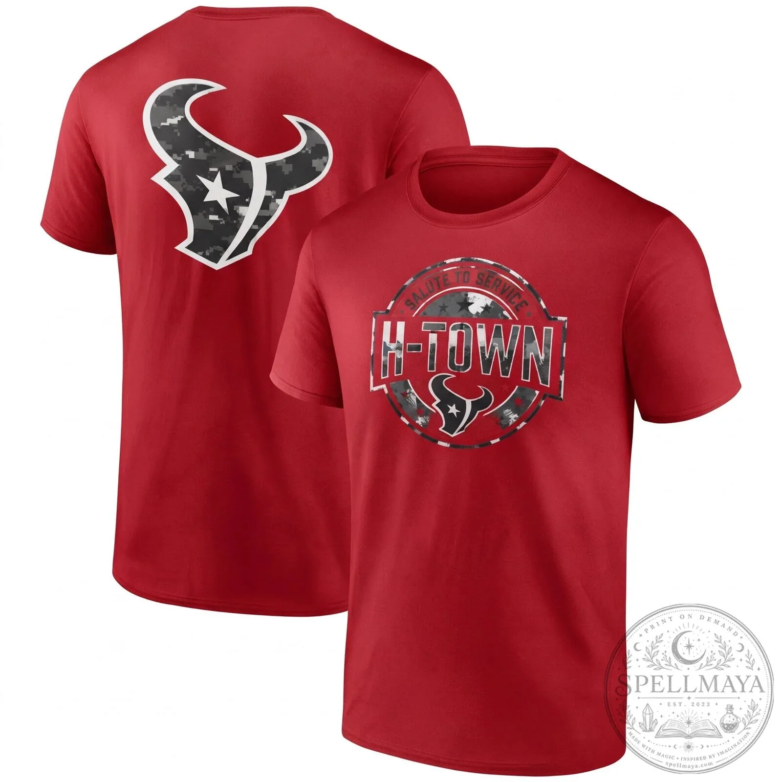 Houston Texans Salute To Service H-Town Military Green T-Shirt 14 Houston Texans Salute To Service H-Town Military Green T-Shirt