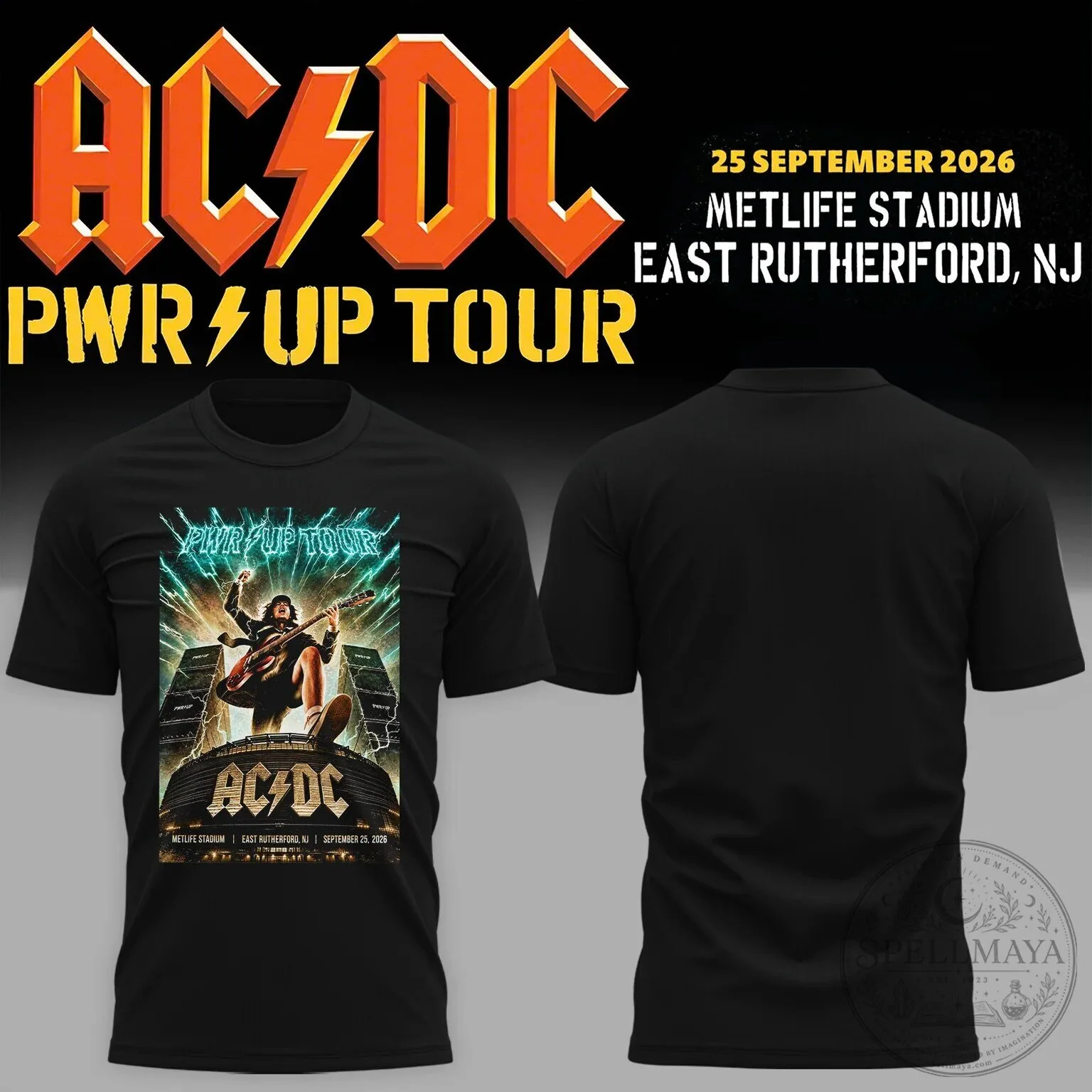 AC/DC Power Up Tour MetLife Stadium 2026 Concert Music Band T-Shirt