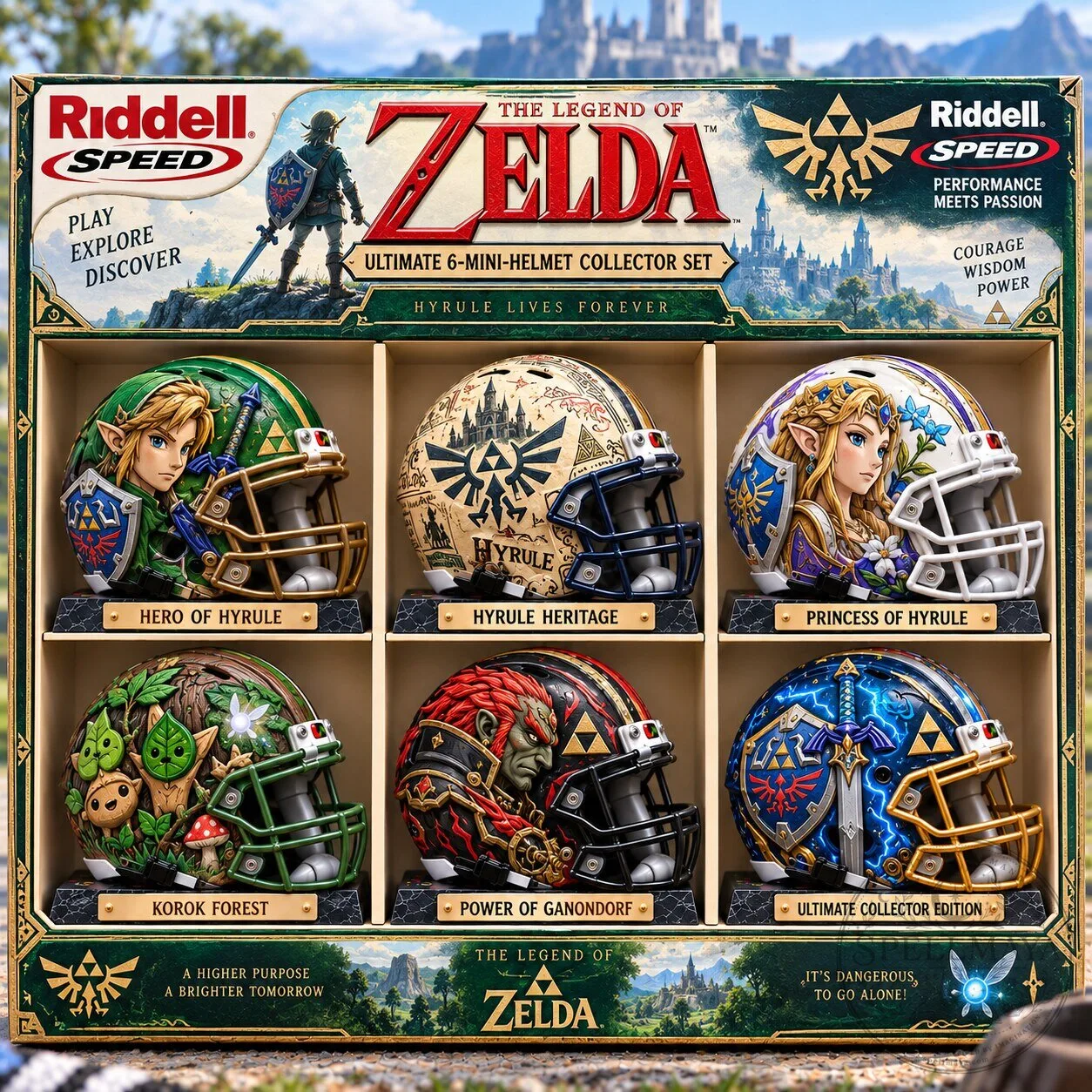 The Legend of Zelda Mini Football Helmet Collection Set