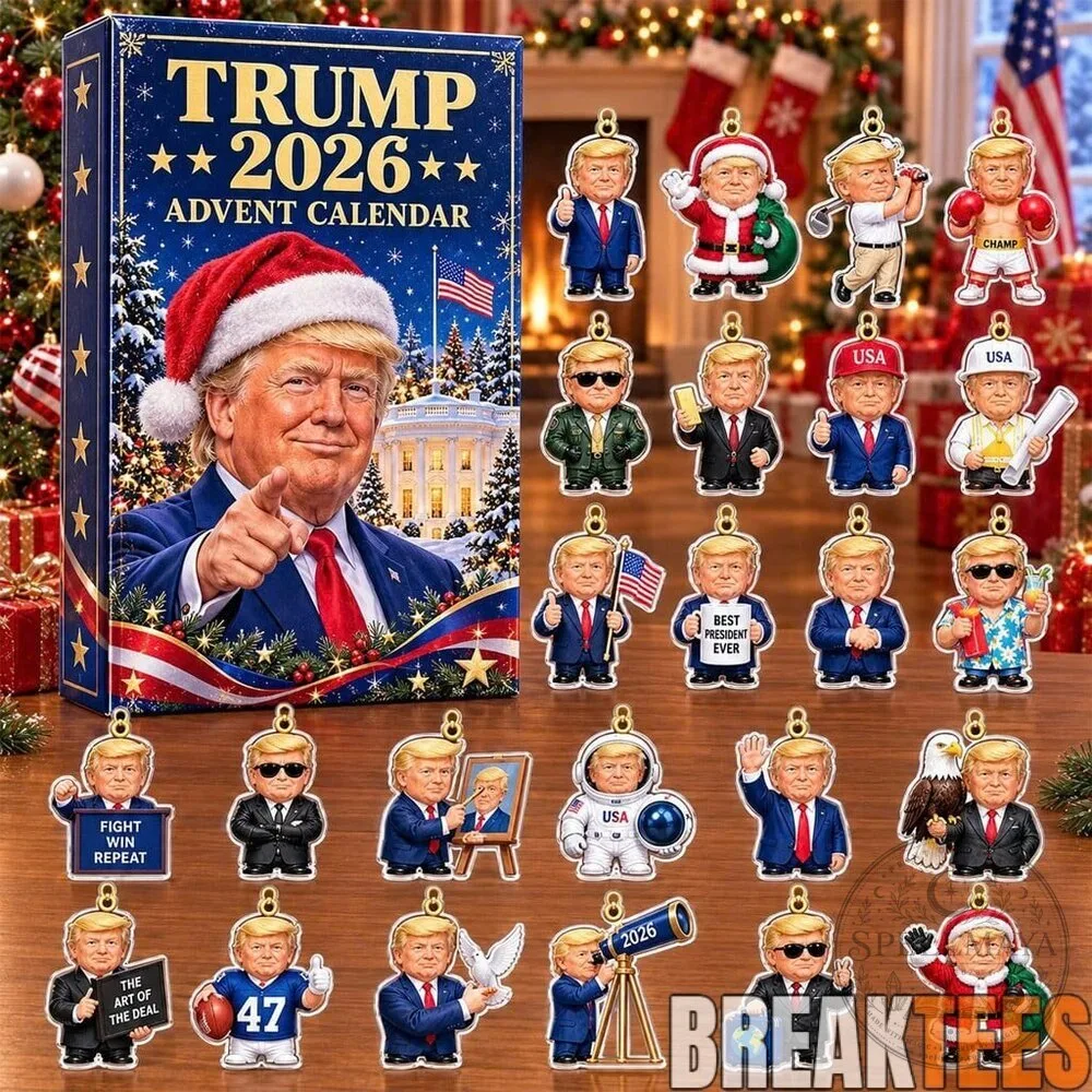 Donald Trump 2026 Holiday Advent Calendar with 24 Ornaments