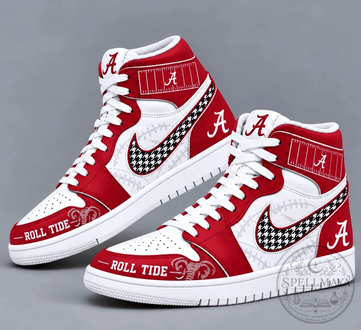 Alabama Crimson Tide Football Mascot Elephant Roll Tide High Top Sneakers
