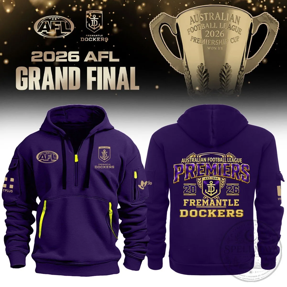 2026 AFL Premiers Purple Hoodie for Fremantle Dockers