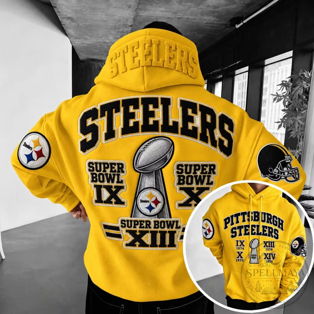 Pittsburgh Steelers Super Bowl Champions Football Team Yellow Hoodie Pittsburgh Steelers Super Bowl Champions Football Team Yellow Hoodie