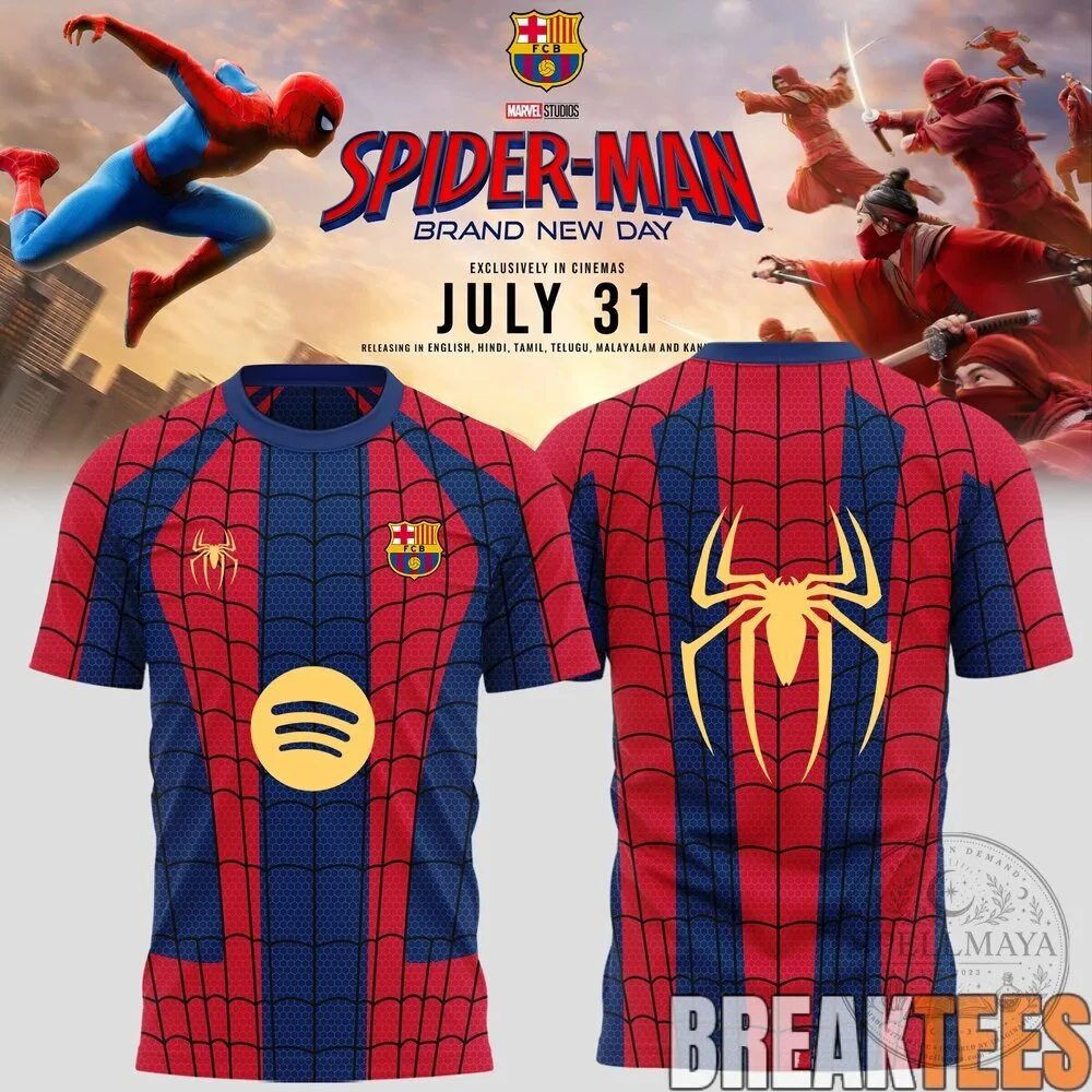 Spider-Man Brand New Day Barcelona Football Club Soccer Jersey 4 Spider-Man Brand New Day Barcelona Football Club Soccer Jersey