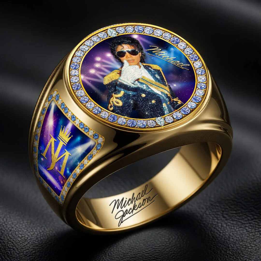 Michael Jackson King of Pop Gold Tone Commemorative Ring