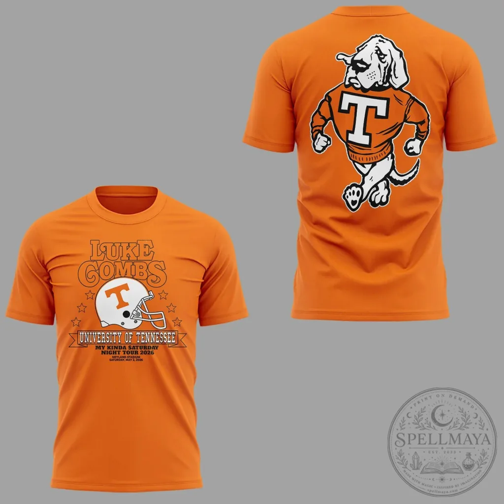 Luke Combs My Kinda Saturday Night Tour 2026 Neyland Stadium University of Tennessee T-Shirt 19 Luke Combs My Kinda Saturday Night Tour 2026 Neyland Stadium University of Tennessee T-Shirt