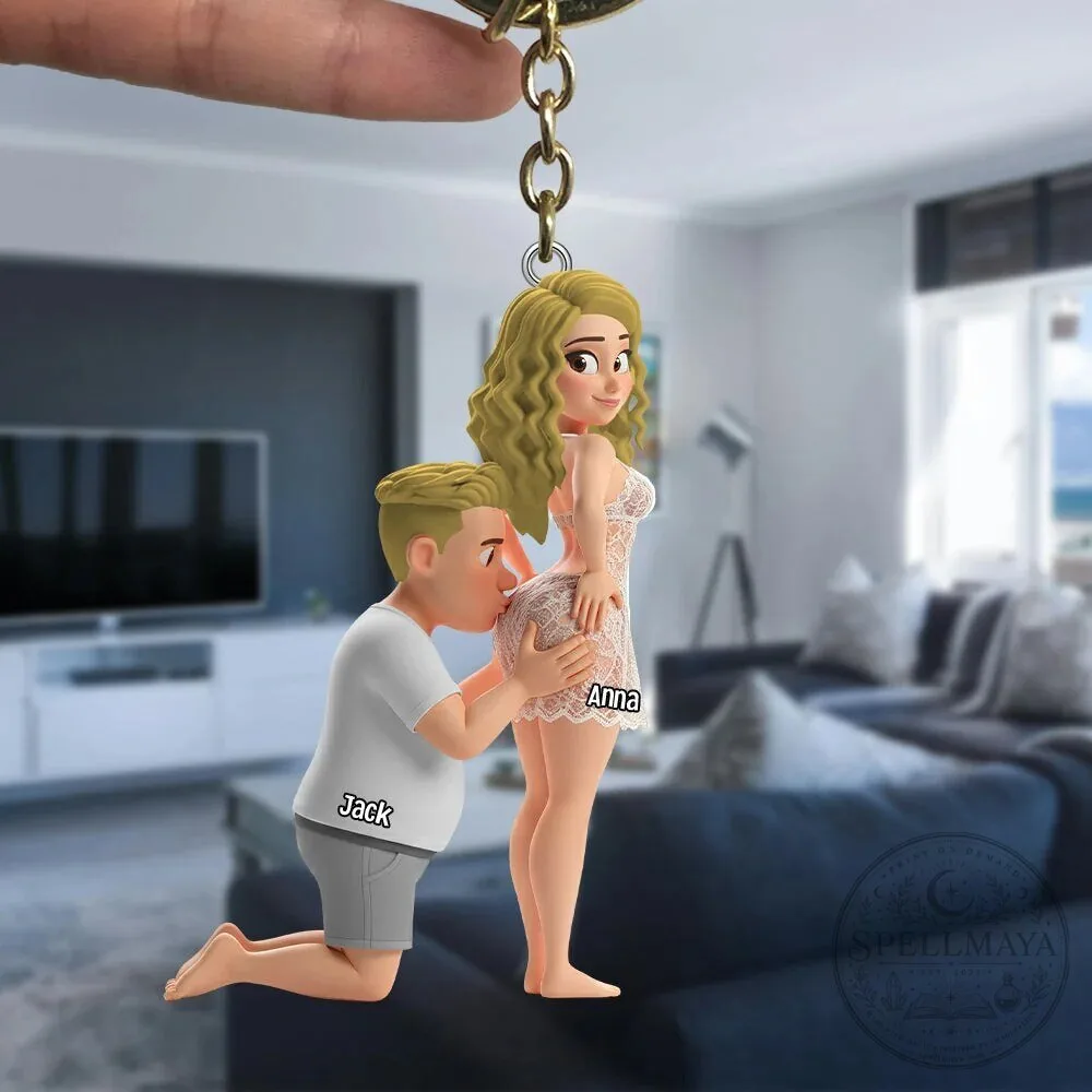 Personalized Couple Kissing Butt Keychain - Custom Jack and Anna Romantic Gift 13 Personalized Couple Kissing Butt Keychain - Custom Jack and Anna Romantic Gift