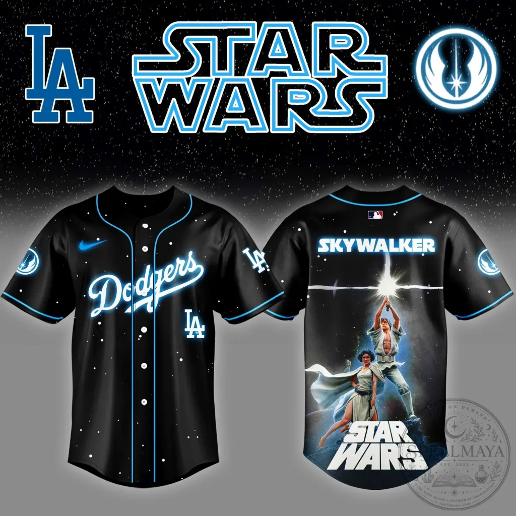 Skywalker Star Wars Los Angeles Dodgers Baseball Jersey for Men Skywalker Star Wars Los Angeles Dodgers Baseball Jersey for Men