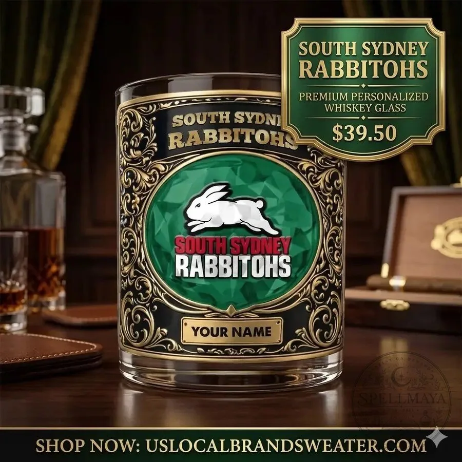 South Sydney Rabbitohs Personalized Whiskey Glass