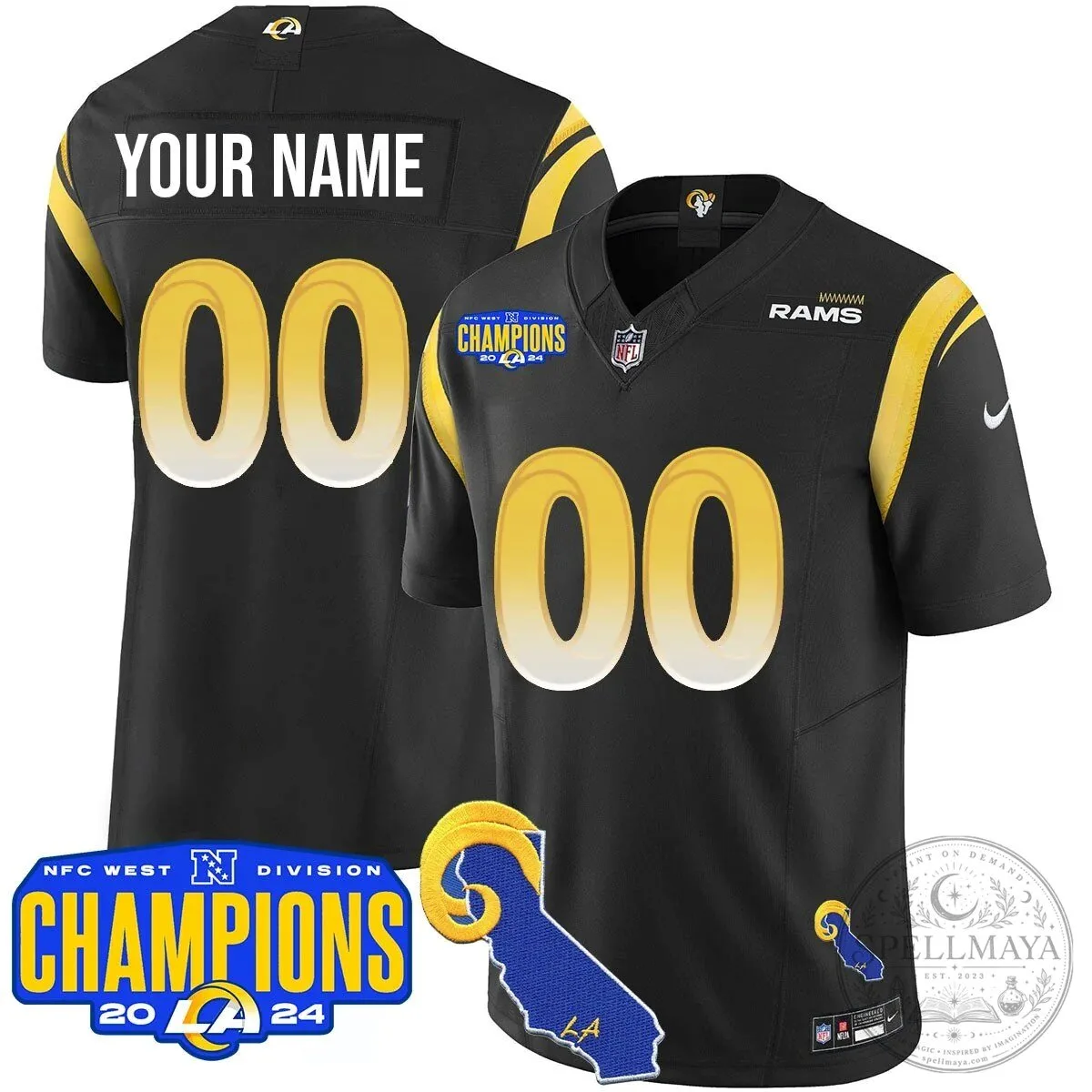 2024 NFC West Division Champions Jersey for Los Angeles Rams Football