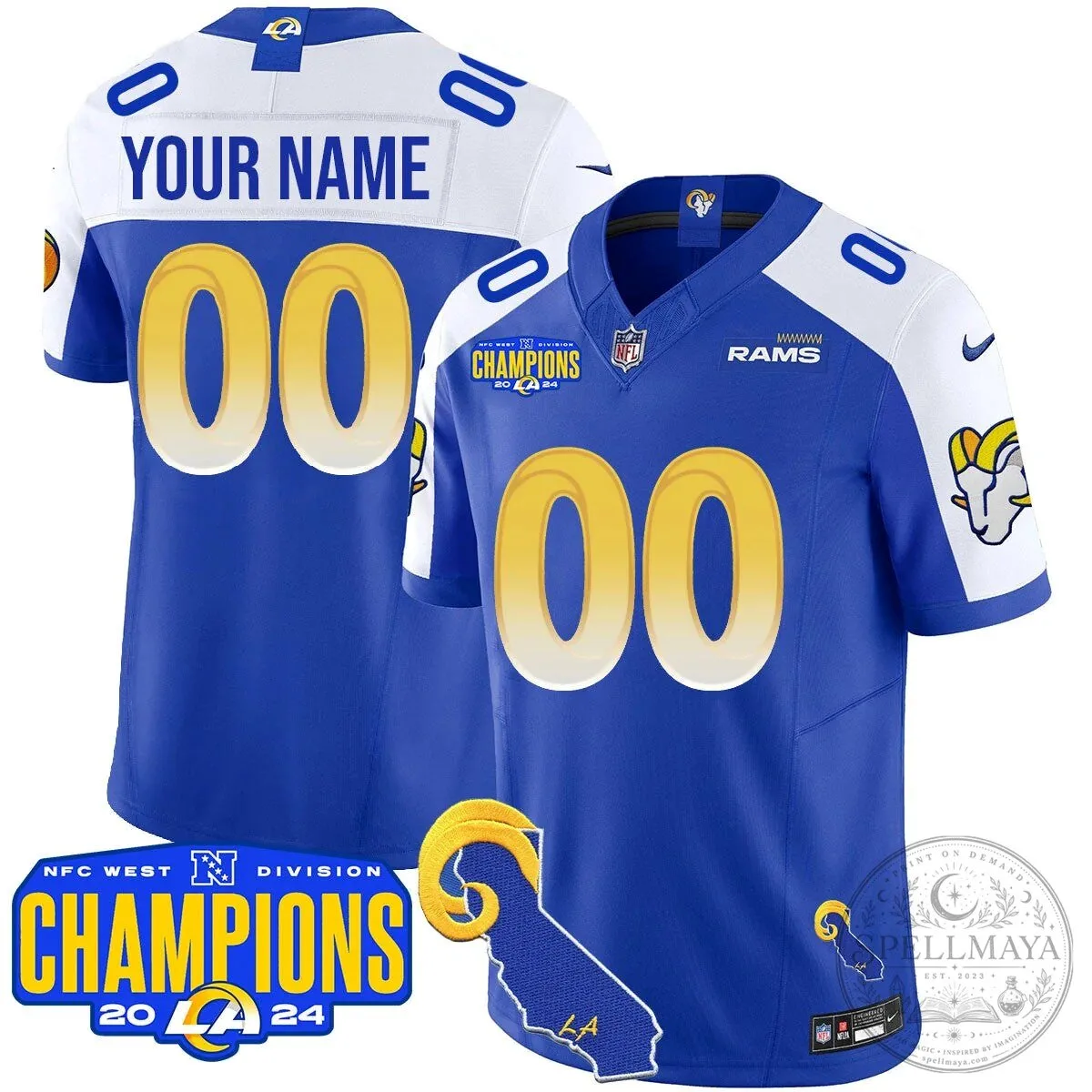 2024 NFC West Division Champions Jersey for Los Angeles Rams Football 20 2024 NFC West Division Champions Jersey for Los Angeles Rams Football