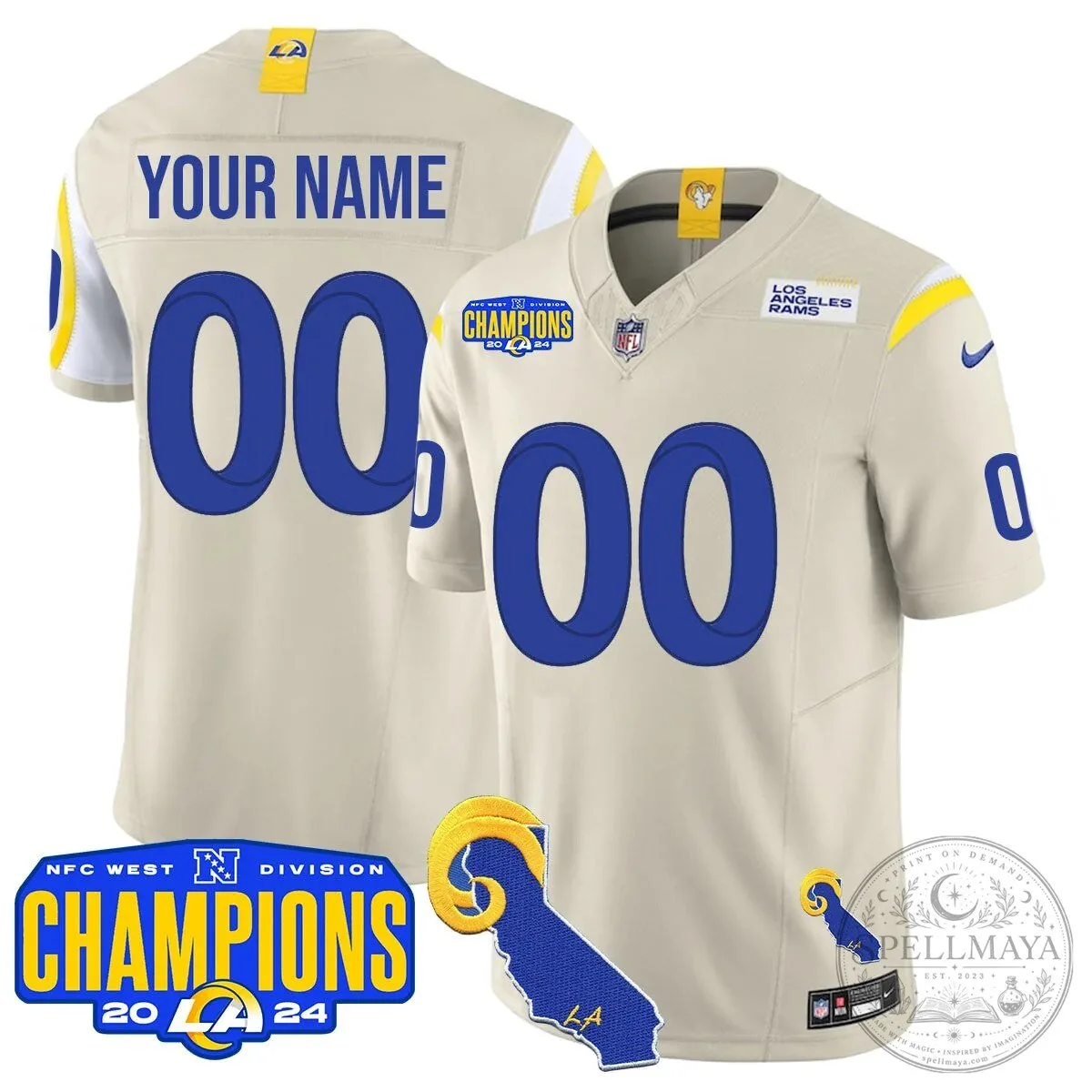 2024 NFC West Division Champions Jersey for Los Angeles Rams Football 24 2024 NFC West Division Champions Jersey for Los Angeles Rams Football