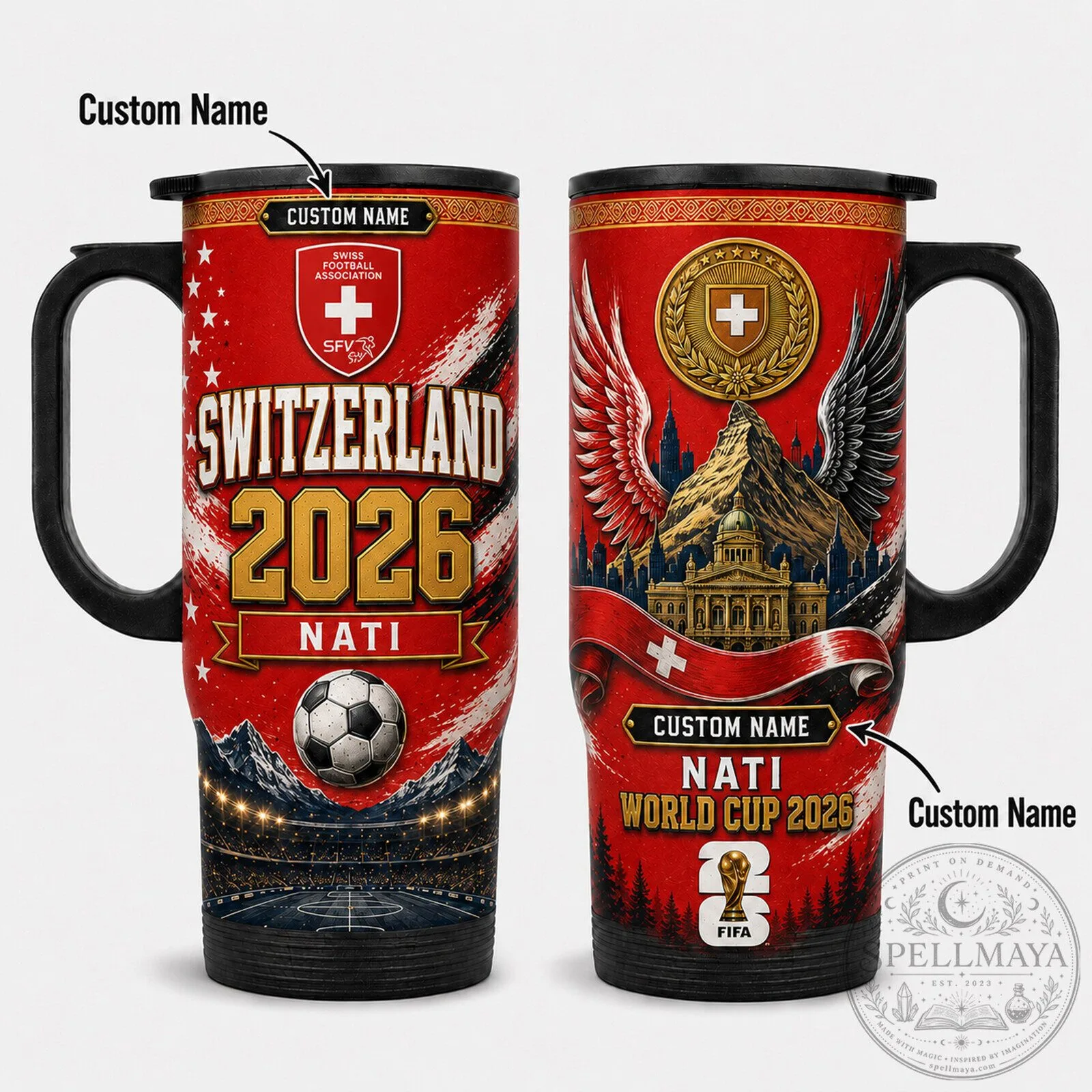 Switzerland National Football Team World Cup 2026 Stainless Steel Tumbler
