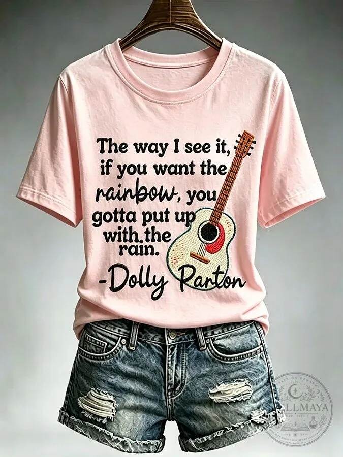 Dolly Parton Rainbow Quote Acoustic Guitar Country Music T-Shirt 1 Dolly Parton Rainbow Quote Acoustic Guitar Country Music T-Shirt
