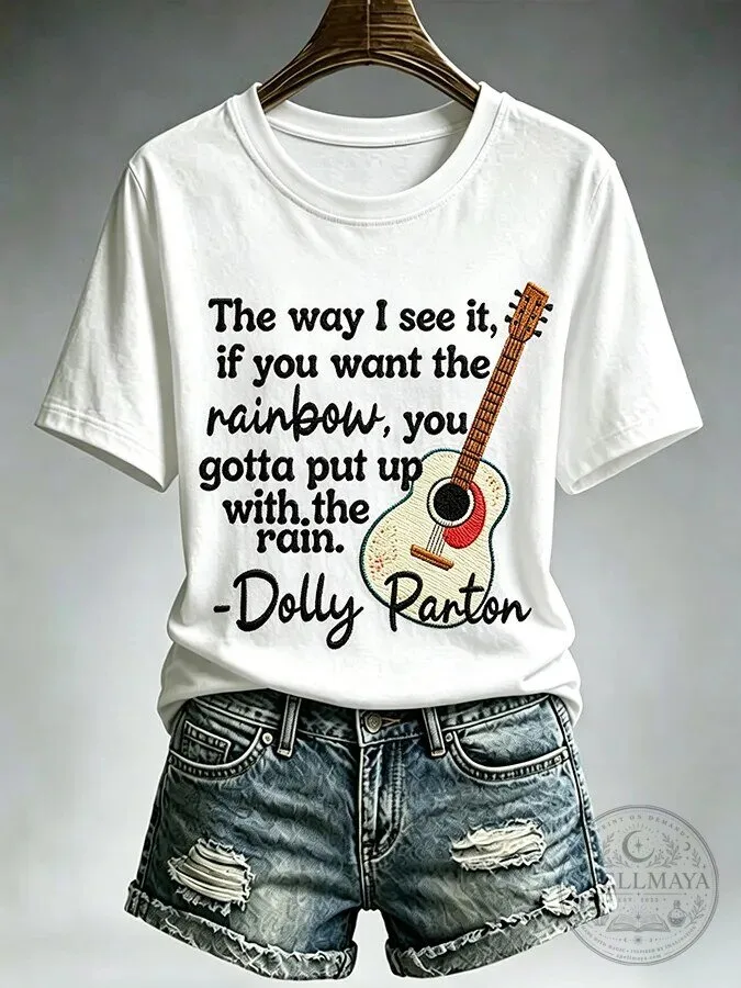 Dolly Parton Rainbow Quote Acoustic Guitar Country Music T-Shirt 10 Dolly Parton Rainbow Quote Acoustic Guitar Country Music T-Shirt