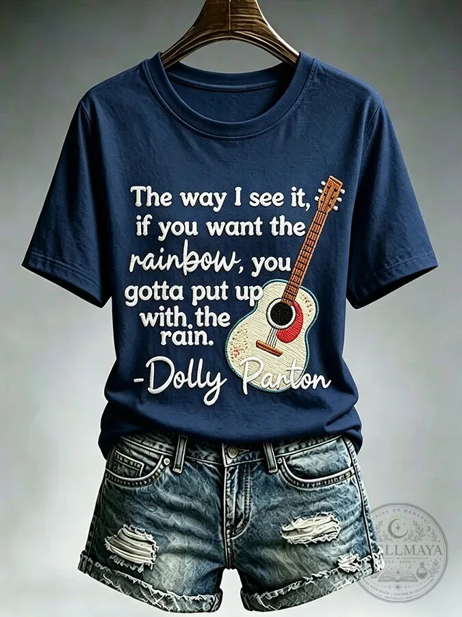 Dolly Parton Rainbow Quote Acoustic Guitar Country Music T-Shirt 11 Dolly Parton Rainbow Quote Acoustic Guitar Country Music T-Shirt