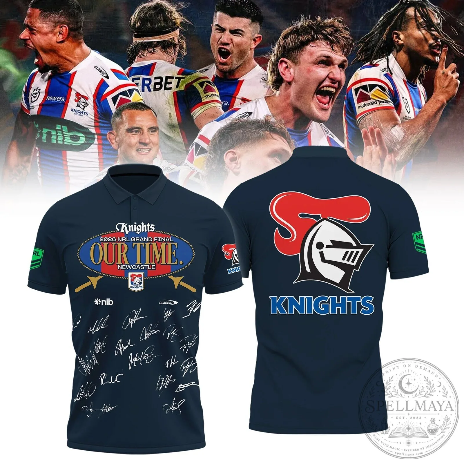 Newcastle Knights 2026 National Rugby League Grand Final Our Time Polo Shirt