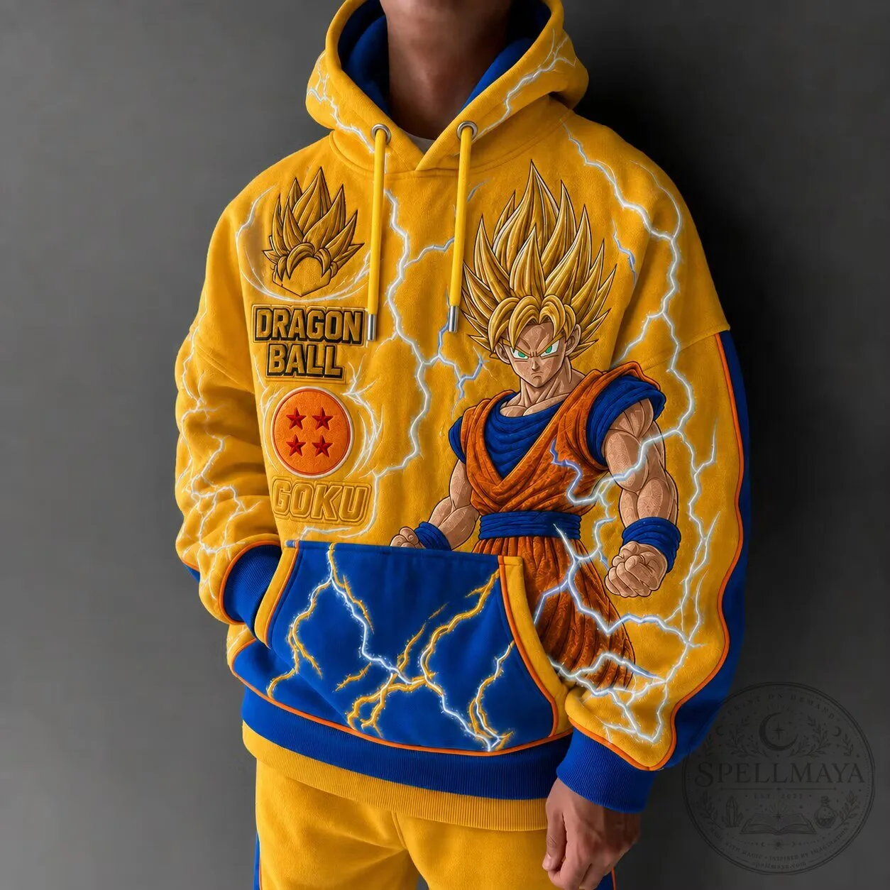 Dragon Ball Z Goku Super Saiyan Lightning Anime Cartoon Hoodie