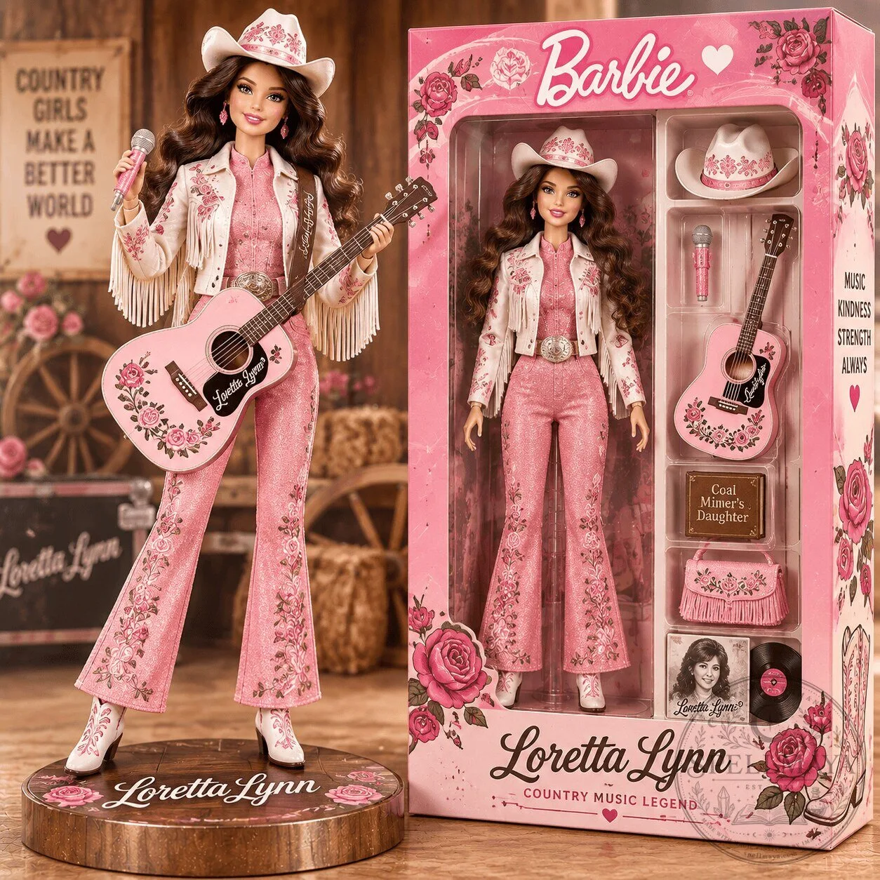 Loretta Lynn Barbie Doll Commemorative Collectible Figure