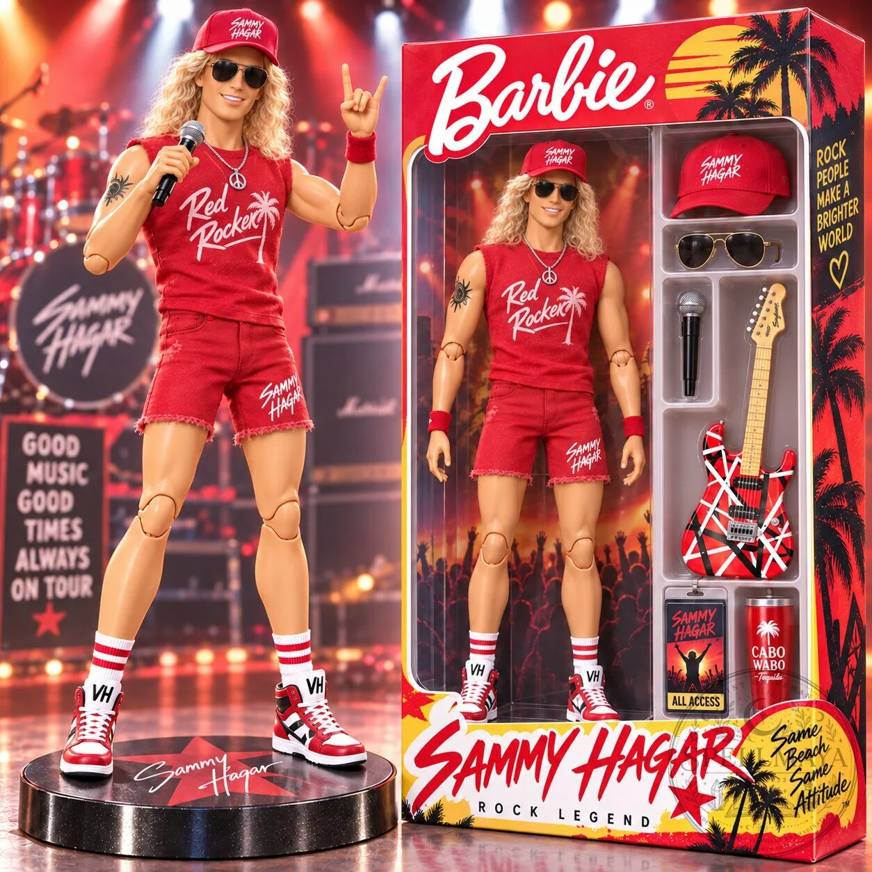 Sammy Hagar Red Rocker Barbie Signature Music Series Collectible Doll