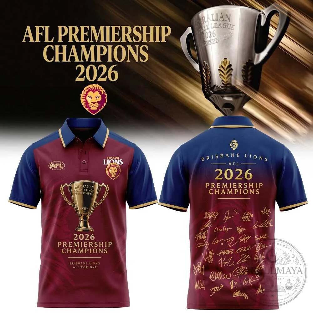 2026 Premiership Champions Polo Shirt for Brisbane Lions in the Australian Football League 5 2026 Premiership Champions Polo Shirt for Brisbane Lions in the Australian Football League