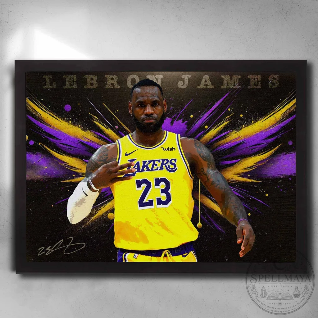LeBron James Wings of Greatness Los Angeles Lakers Basketball Wall Art LeBron James Wings of Greatness Los Angeles Lakers Basketball Wall Art