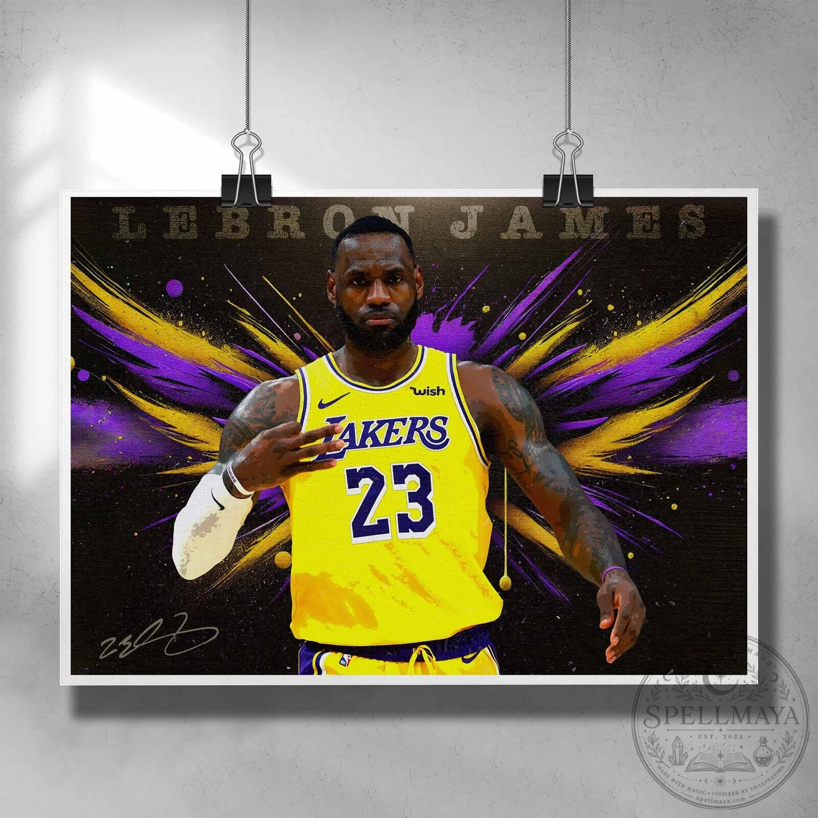 LeBron James Wings of Greatness Los Angeles Lakers Basketball Wall Art 12 LeBron James Wings of Greatness Los Angeles Lakers Basketball Wall Art
